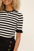 Zwart-wit gestreepte top met rib | My Jewellery