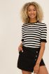 Zwart-wit gestreepte top met rib | My Jewellery