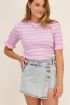 Roze met lila gestreepte top met rib | My Jewellery