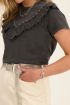 Donkergrijs T-shirt met ruffles & studs | My Jewellery