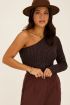 Zwarte one shoulder top met gekleurde lurex | My Jewellery