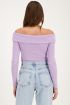 Lilac off-shoulder top with rib | My Jewellery
