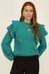 Turquoise sweater with ruffles | My Jewellery
