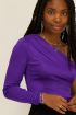 Purple shimmery one-shoulder top draped | My Jewellery