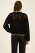 Black cable knit sweater with contrasting seam | My Jewellery