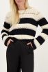 Black & white open striped sweater | My Jewellery