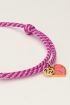 Candy purple rope bracelet with heart | My Jewellery