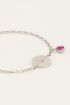 MOOD armband met bedel & roze steen
