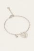 MOOD armband met hart & zilverkleurige steen