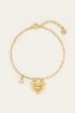 MOOD armband met hart & zilverkleurige steen