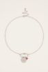 MOOD ketting met bedel & roze steen