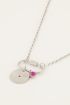 MOOD ketting met bedel & roze steen