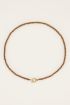 MOOD ketting met bruine kralen