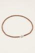 MOOD ketting met bruine kralen