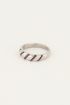 MOOD ring met schuine roze stenen
