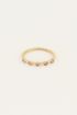 MOOD ring met roze stenen