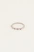 MOOD ring met roze stenen