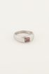 MOOD ring met vierkante roze steen | My Jewellery