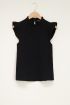 Zwarte top met volantmouwen