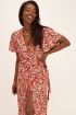 Multikleur midi jurk met overslag & bloemenprint | My Jewellery