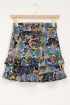 Multikleur rok met bloemenprint & ruffles