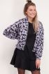 zwarte jas met lila bloemen | My Jewellery