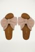 nude suedine sandalen met strik, sandaaltjes