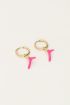 Ocean hoop earrings with pink coral | My Jewellery