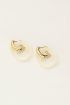 Ocean beige hoop earrings organic shape small | My Jewellery
