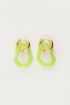 Ocean green hoop earrings organic shape small | My Jewellery