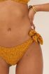Okergeel bikini broekje met bloemenprint & strikdetail | My Jewellery