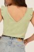 Olijfgroene top met ruffle mouw | My Jewellery