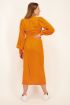 Oranje midi jurk met split & ceintuur | My Jewellery