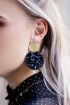 Oorhanger cirkel glitter blauw | Statement oorbellen My Jewellery