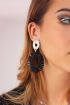 Ovale oorhangers zwarte kralen | Statement oorbellen My Jewellery