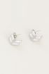 Small hoop earrings with double ring, small hoop earrings