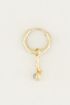 One piece oorring Labradoriet bedel, oorbel met bedel