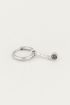 One piece oorring Labradoriet bedel, oorbel met bedel