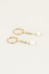 Parel oorbellen met hanger | Oorbellen met parel bij My Jewellery