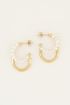 Ovale oorhangers met parels