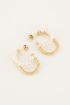 Ovale oorhangers met parels
