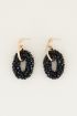 Zwarte oorhangers ringen en kristal | Kristallen oorbellen My Jewellery