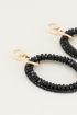 Oorhangers ringen en zwarte kralen | Oorbellen zwart My Jewellery
