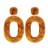 Bruine statement oorbellen ovaal, oorhangers My Jewellery