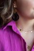 Oorhangers rond met blauwe glitters | blauwe oorbellen