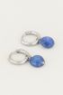 Oorringen aventurien blauw steen, oorbellen met steen