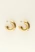 Open hoop earrings with flower and pearl | My Jewellery