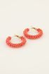 Oranje kralen oorringen | My Jewellery