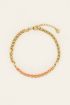 Oranje schakelarmband met transparante stenen | My Jewellery