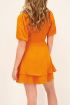 Oranje jurk met laagjes & pofmouw | My Jewellery